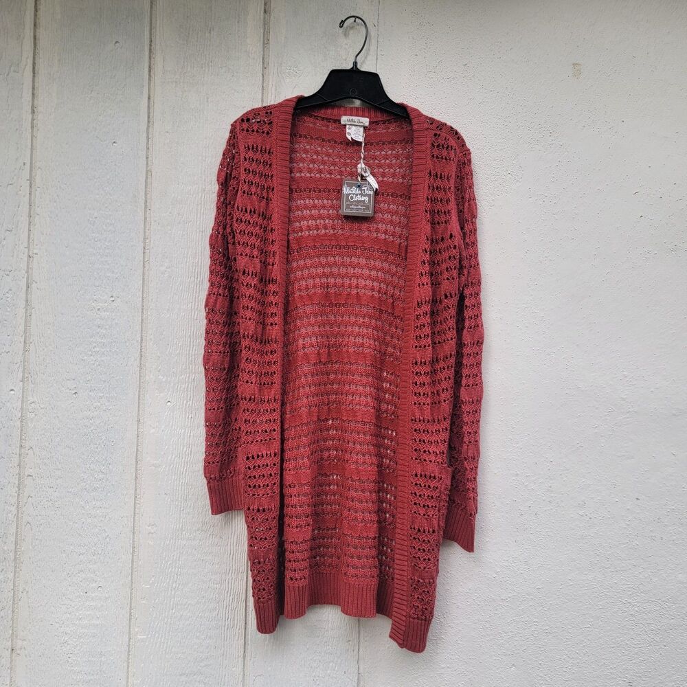 Matilda Jane knit open front cardigan  wmns sz S rust